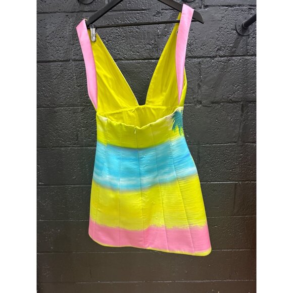 Brandon Maxwell Printed Silk Satin Mini-Dress - Picture 11 of 13